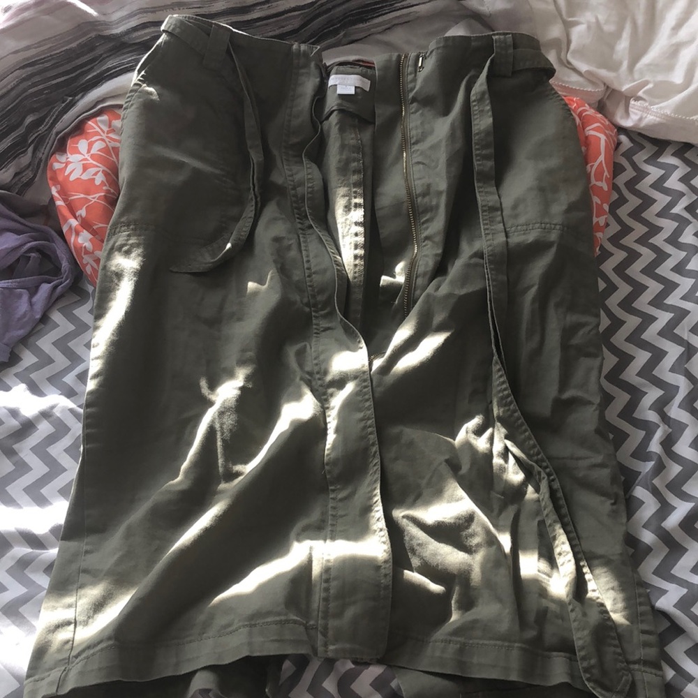 Green jean skirt